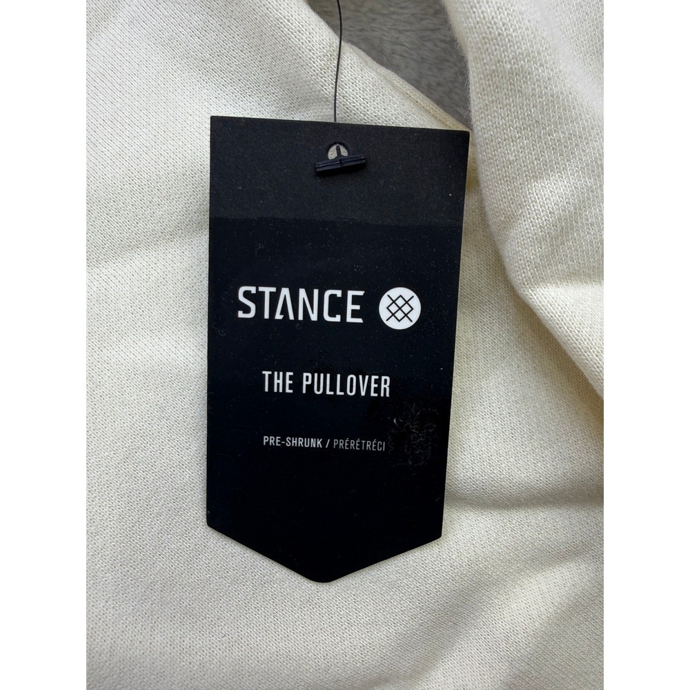 Stance Hoodie Unisex Medium Pullover Cream Heavyweight Streetwear Leisurewear - Picture 3 of 7
